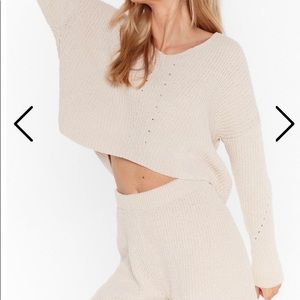 Nasty Gal Chenile V Neck lounge top & short set